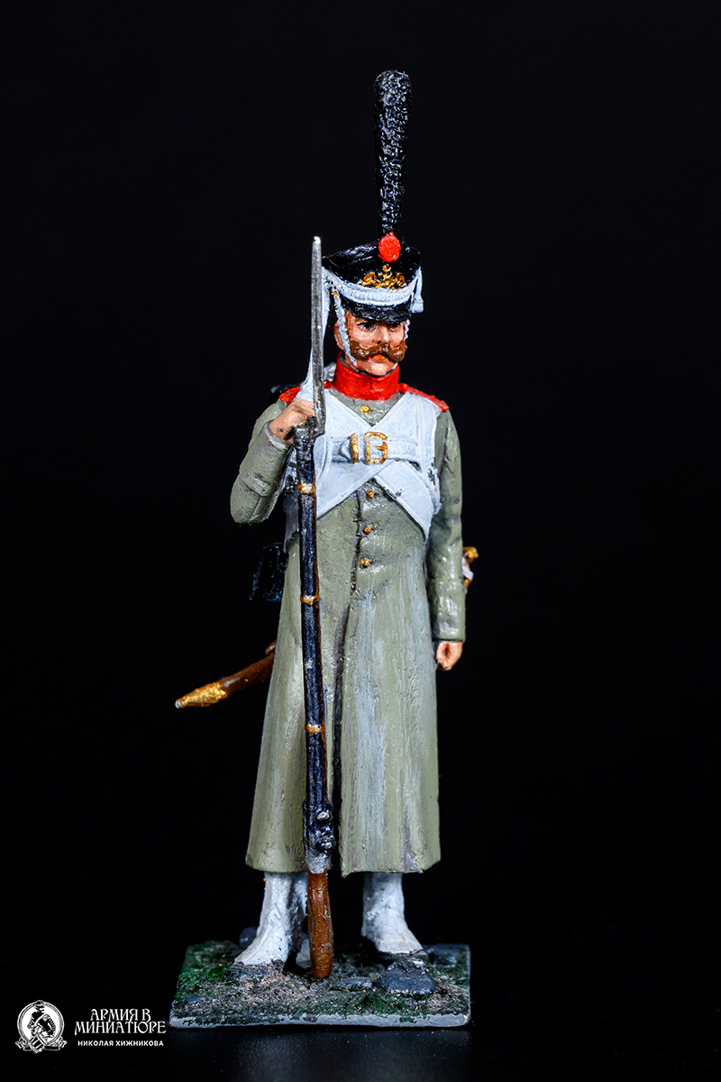 Русский пехотинец в зимней шинели, 1812