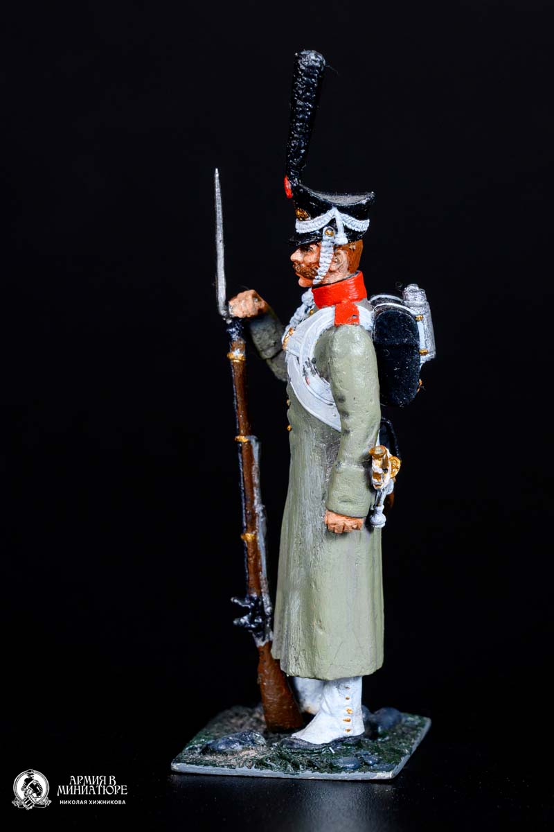 Русский пехотинец в зимней шинели, 1812 